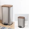 2 Stainless Steel Gold Bronze Copper Top Step On Trash Can