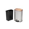 2 Stainless Steel Gold Bronze Copper Top Step On Trash Can