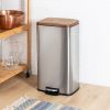 2 Stainless Steel Gold Bronze Copper Top Step On Trash Can