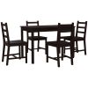 HOMCOM 5 Piece Dining Set Wooden Kitchen Table Chairs Breakfast Nook Chestnut