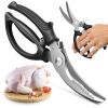 Heavy Duty Poultry Shears Stainless Steel Meat Scissors Heavy Duty Ergonomic Kitchen Shears for Food Vegetables Seafood Bones High Wear Resistance & T