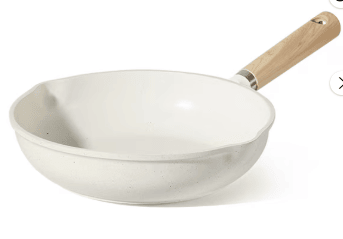 Carote Nonstick Frying Pan 9.5" Skillet With Induction, Egg Omelet Pan Non-Stick Chef's Pan Compatible for All Stoves, Bon Appetit, White Granite