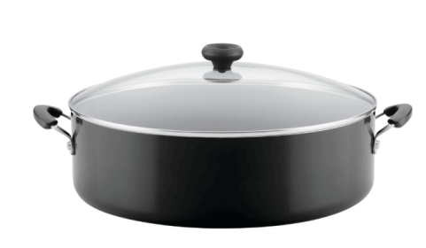 Farberware Easy Clean 14 inch Aluminum Nonstick Covered Family Pan, Black