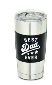 Father's Day Best Dad Ever Faux Leather Wrap Stainless Steel Tumbler, 18 oz, by Way To Celebrate