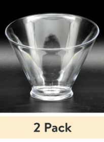 (2 pack) Curved Plastic Candy Bowl, Clear, Dia. 6.5" x 5.39" H, Party Favors, Way to Celebrate