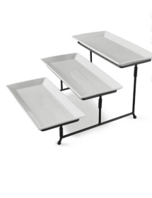 Better Homes & Gardens White Porcelain 3 Tiered Serve Set