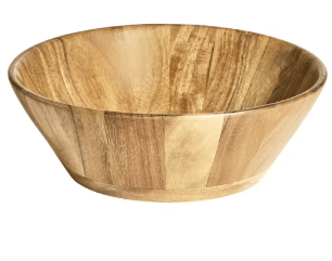 Better Homes & Gardens- Acacia Wood Large Angled Serving Bowl, Natural Finish