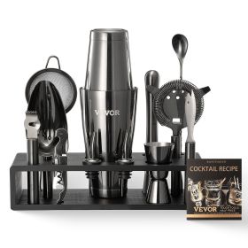 Cocktail Shaker Set 13 Pcs Bartender Kit Stainless Steel Bar Tool Set Gunmetal