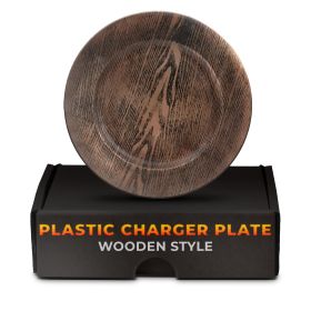 Plastic Chargers for Dinner Plates Set of 4 Large 13 inch Round Design Colorfast and Elegant Suitable for Dinner Settings Events Weddings and Gatherin