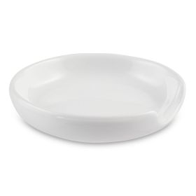 Glazed Stoneware Spoon Rest – White, Round Design, Dishwasher Safe