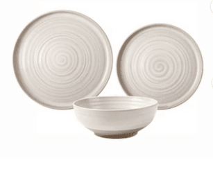 Cream Stoneware 12-Piece Dinnerware Set