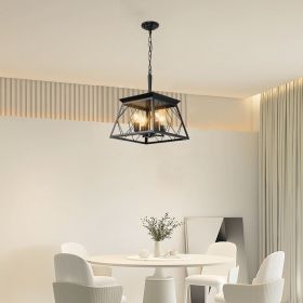 4-Light Farmhouse Chandeliers For Dining Room Black(No Bulbs)NEW SKU:W1340P206636