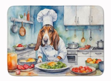 Basset Hound The Chef Memory Foam Kitchen Mat Machine Washable Anti-Fatigue Mat Cushion Comfort Bath Mat or Kitchen Rug