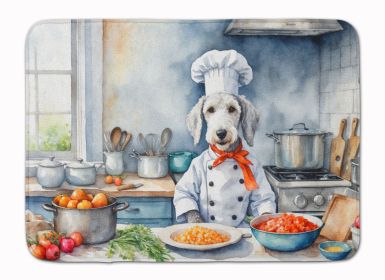 Bedlington Terrier The Chef Memory Foam Kitchen Mat Machine Washable Anti-Fatigue Mat Cushion Comfort Bath Mat or Kitchen Rug