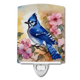 NEW Blue Jay Ceramic Night Light Compact, UL-Certified, Ideal for Bedroom, Bathroom, Nursery, Hallway, Kitchen, 6x4x3, Multicolor