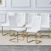 Modern dining chairs, dining room chairs, and golden leg cushioned chairs made of artificial leather, suitable for kitchens, living rooms, bedrooms