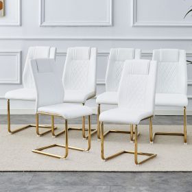 Modern dining chairs, dining room chairs, and golden leg cushioned chairs made of artificial leather, suitable for kitchens, living rooms, bedrooms
