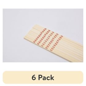 (6 pack) 100% Bamboo Chopsticks, Long-10.43in, 12 Pairs, Red and Natural Bamboo Color
