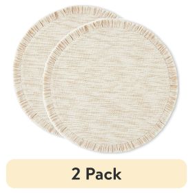 (2 pack) Lilli Fabric Placemat, Natural, 17" Round, 1 Piece