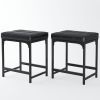 2 Pack Vanity Stool Chair, Makeup Stool, Faux Leather Vanity Stool, Modern Foot Stool for Vanity Makeup, Living Room, Bedroom and Entryway, Barstools