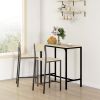 HOMCOM 3 Piece Pub Table and Chairs for 2, Bar Table and Stools with Footrest for Small Space, Oak
