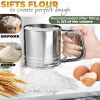 5 Cup Flour Sifter for Baking Large Capacity Flour Sifter Stainless Steel 5.1x5.1 inch with Double Mesh One Hand Operation Designed for Quick & Easy S