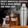 Bartender Kit with Whiskey Smoker 13 pcs Pine Stand  Bar Set with Cocktail Shaker Bartending Kit with Essential Bar Accessory Tools Wood Chips Steel (