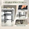 COOLMORE Bar Stools Set of 2, Modern Bar Stool with Back, Black Metal Frames, Upholstered Bar Stools for Kitchen Island, Pub, Club (Gray Chenille)