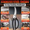 Heavy Duty Poultry Shears Stainless Steel Meat Scissors Heavy Duty Ergonomic Kitchen Shears for Food Vegetables Seafood Bones High Wear Resistance & T