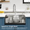 Stainless Steel Kitchen Sink, 30″x19″ Single Bowl, Undermount Handmade Sink in Brushed, with Cutting Board, Colander