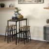 HOMCOM Pub Table Set for 4, 5-Piece Bar Height Table and Chairs with Stable Frame, Industrial Breakfast Table Set