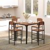 HOMCOM Dining Table Set 5-Piece Modern Counter Height with 4 Chairs Walnut
