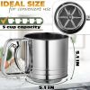 5 Cup Flour Sifter for Baking Large Capacity Flour Sifter Stainless Steel 5.1x5.1 inch with Double Mesh One Hand Operation Designed for Quick & Easy S