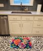 Gardenias in Color Memory Foam Kitchen Mat Machine Washable Anti-Fatigue Mat Cushion Comfort Bath Mat or Kitchen Rug