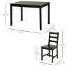 HOMCOM 5 Piece Dining Set Wooden Kitchen Table Chairs Breakfast Nook Chestnut