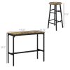 HOMCOM Pub Table Set for 4, 5-Piece Bar Height Table and Chairs with Stable Frame, Industrial Breakfast Table Set