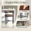 COOLMORE Bar Stools Set of 2, Modern Bar Stool with Back, Black Metal Frames, Upholstered Bar Stools for Kitchen Island, Pub, Club (Dark Brown PU)