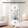 VEVOR 68" Corner Storage Cabinet with 4 Wooden Doors & Adjustable Shelves White
