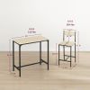 HOMCOM 3 Piece Pub Table and Chairs for 2, Bar Table and Stools with Footrest for Small Space, Oak