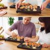 Wooden Serving Tray 14x10 in Trays for Serving Food Black Wooden Serving Tray Sushi Serving Tray BBQ Serving Tray Serving Trays for Eating with Recess
