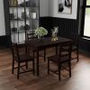 HOMCOM 5 Piece Dining Set Wooden Kitchen Table Chairs Breakfast Nook Chestnut