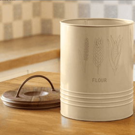 Grain Storage Barrel With Wooden Lid - Durable & Stylish Kitchen Canister