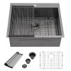 Kitchen Sink Drop-in Topmount Single Bowl Gunmetal Black Stainless Steel Sink