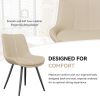 Dining Chairs Set of 2, PU Leather Modern Armless Kitchen Dining Room Chairs, Upholstered Accent Side Chairs with Metal Legs