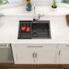 Kitchen Sink Drop-in Topmount Single Bowl Gunmetal Black Stainless Steel Sink