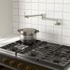 Double 360° Rotatable Joints Traditional Wall Mount Stove Swing Arm Folding Pot Filler Kitchen Faucet Double Handle with Spare Ceramic Valve
