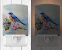 NEW Bluebird Ceramic Night Light Compact, UL-Certified, Ideal for Bedroom, Bathroom, Nursery, Hallway, Kitchen, 6x4x3, Multicolor