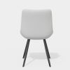 Dining Chairs Set of 2, PU Leather Modern Armless Kitchen Dining Room Chairs, Upholstered Accent Side Chairs with Metal Legs
