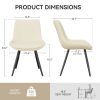 Dining Chairs Set of 2, PU Leather Modern Armless Kitchen Dining Room Chairs, Upholstered Accent Side Chairs with Metal Legs